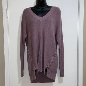 American Eagle Braided Plum Sweater | L